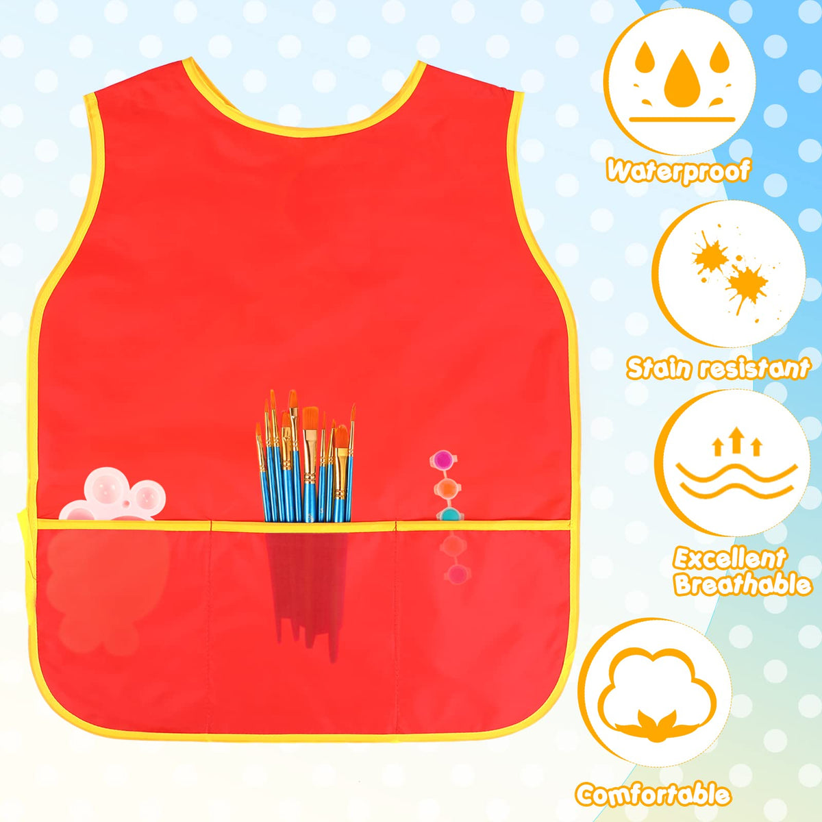 Juinipe size 57 x 44 cm fits kids aged 3 to 8 well.