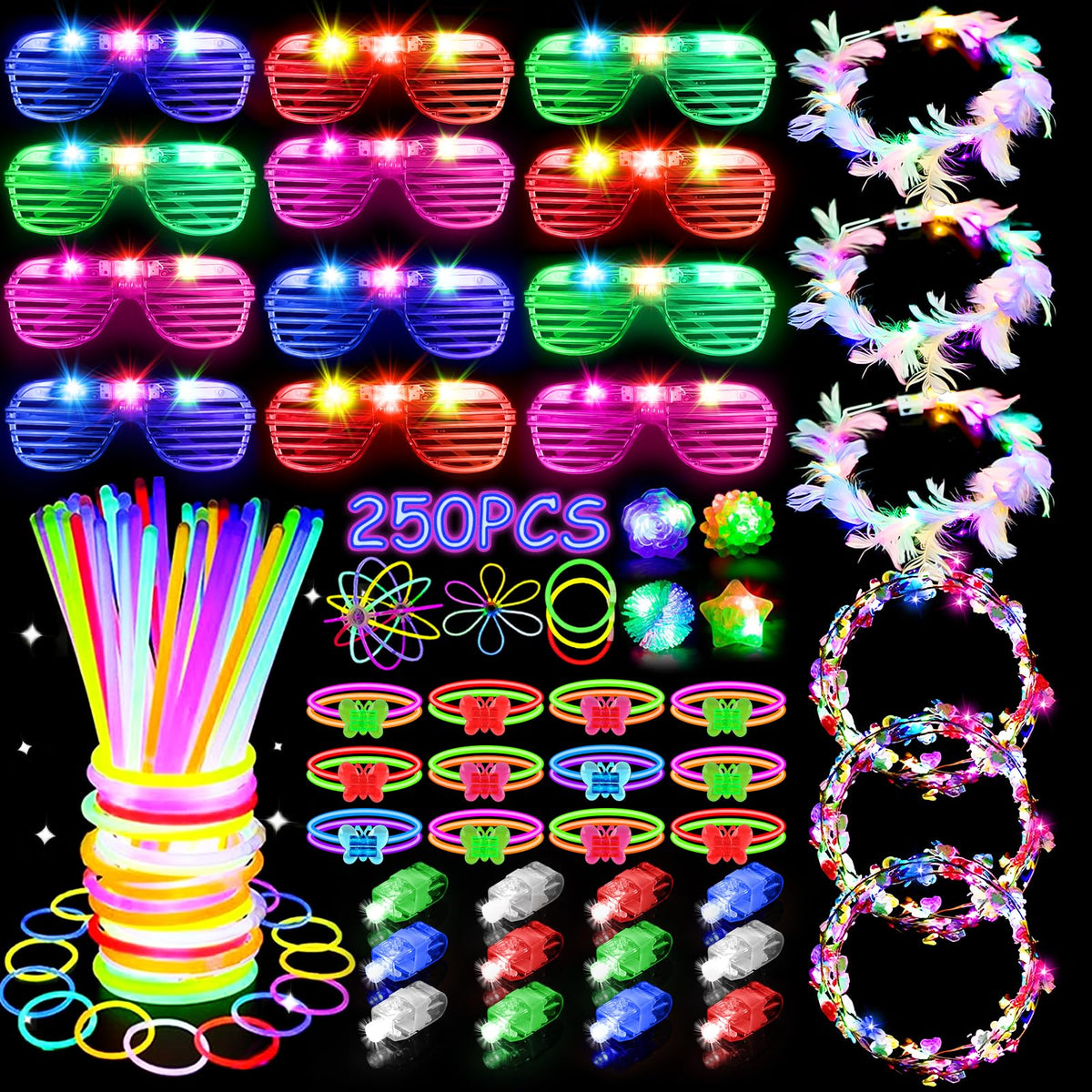 JUJOJB glow sticks bulk pack glows brightly for DIY jewelry and party decor.