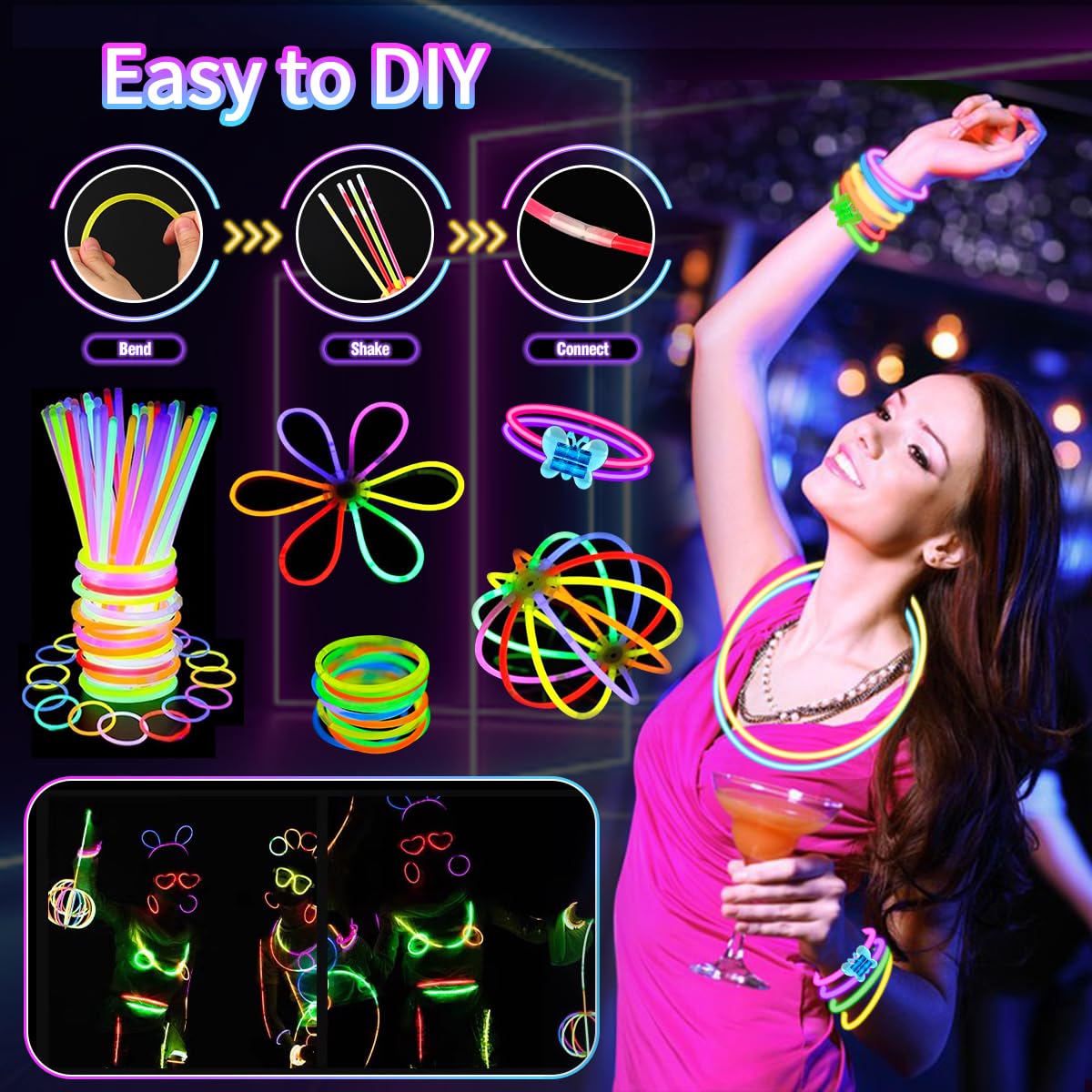 JUJOJB finger lights with animal projections add playful party vibes.