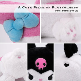 Juju Black Kawaii Plush fabric detail, soft and skin-friendly for daily snuggles