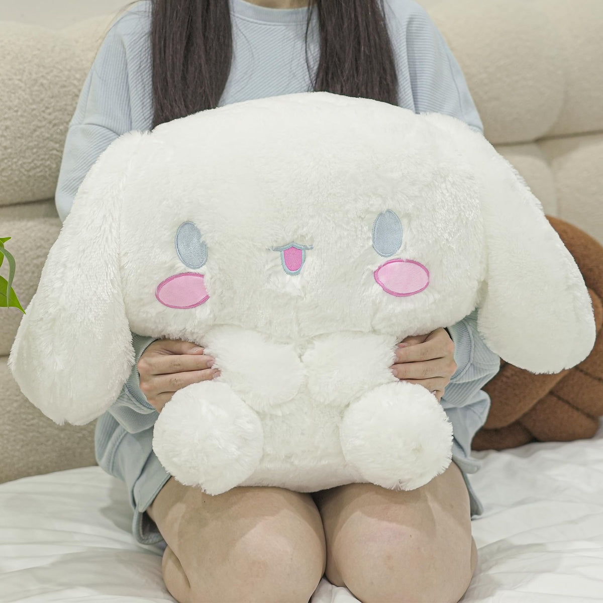 Juju GOODS Juju White Kawaii Plush 20in cuddle companion at home