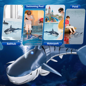 JUKUDAHU shark toy with two motors and propellers for speed.