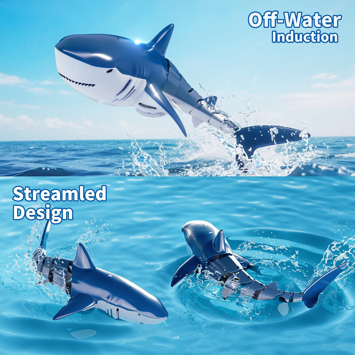 JUKUDAHU gift-ready RC shark toy for kids aged 6 to 8.