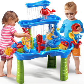 JUKUDAHU 3 tier sand and water table with waterfall for outdoor play