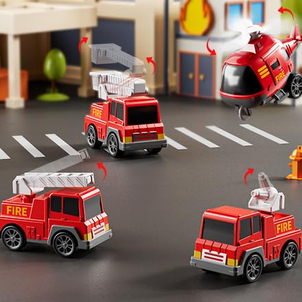 JUKUDAHU fire-car small-vehicle sparks firefighting-themed pretend play.