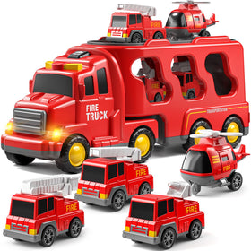 JUKUDAHU fire-truck-carrier-5in1 promotes imaginative play and family interaction.