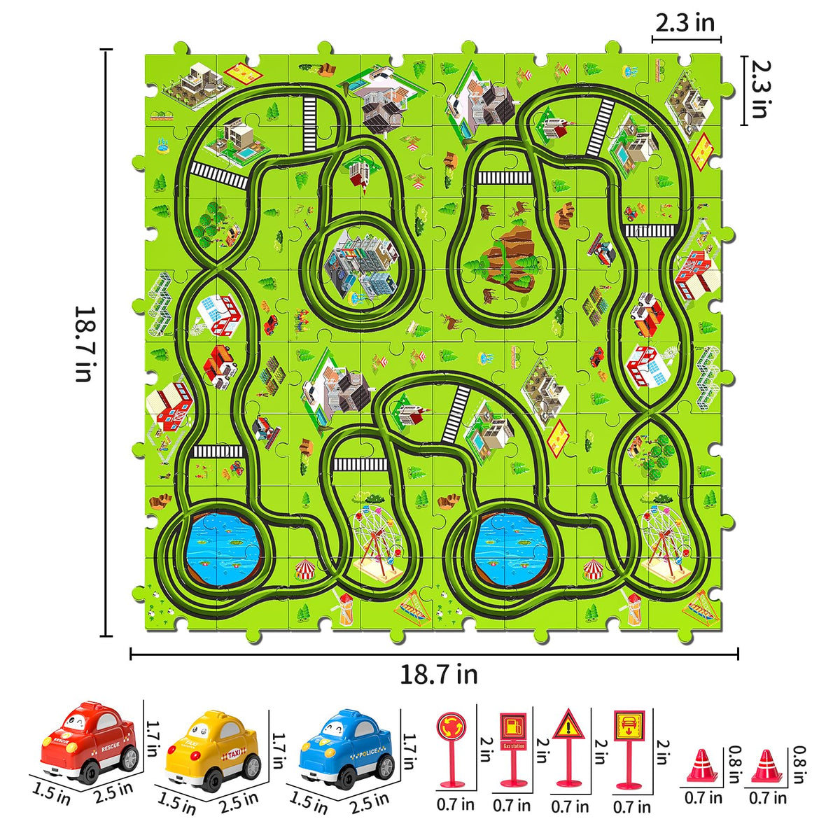 Gift-ready race track set ideal for birthdays and holiday surprises.