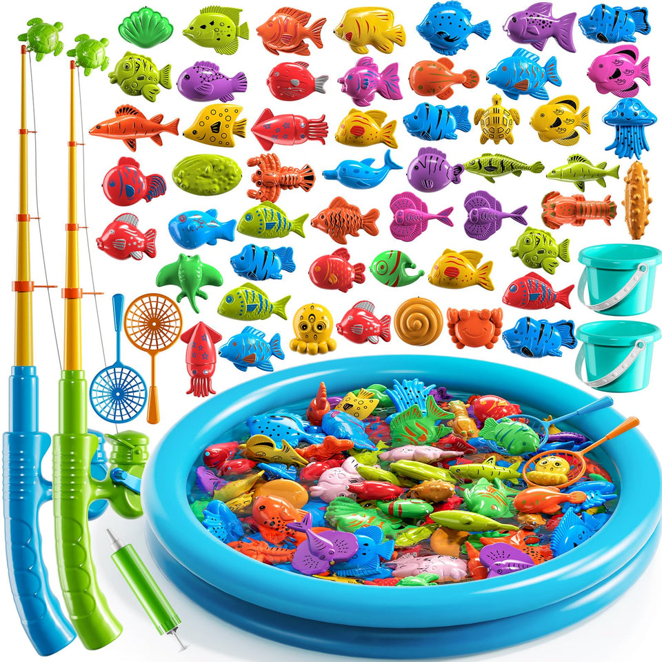 JUKUDAHU magnet fishing toys pole rod for engaging fishing playtime and coordination