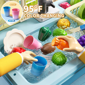 JUKUDAHU Play Sink with dish rack and cups for pretend meals