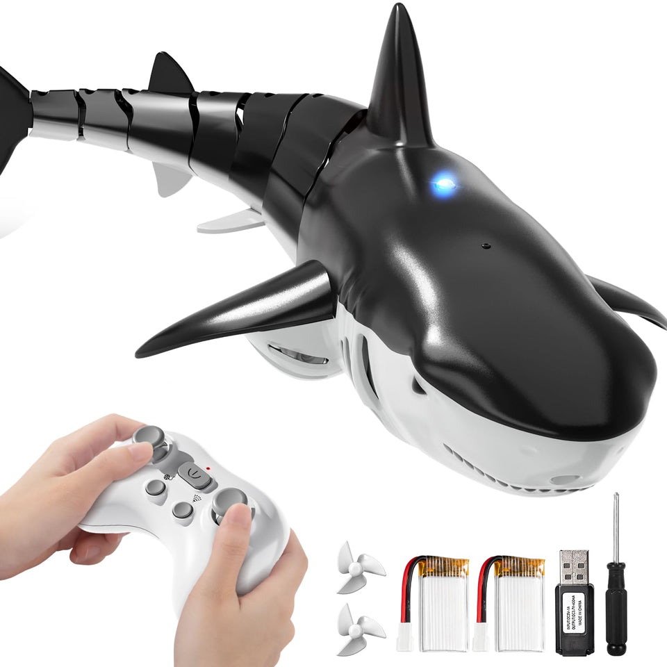 JUKUDAHU RC shark toy swimming action for engaging bath play