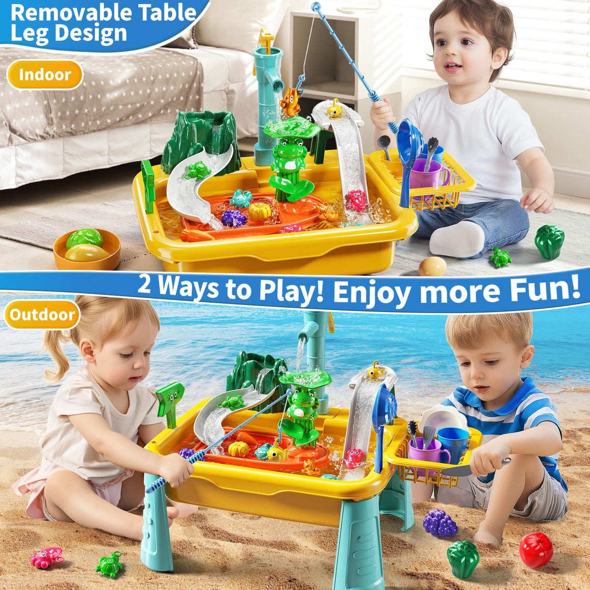 JUKUDAHU water table with fish tank for imaginative fishing play