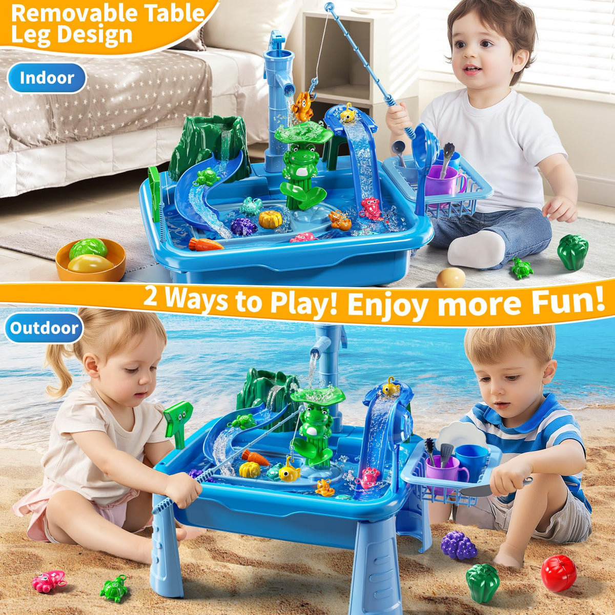 JUKUDAHU fishing activity set engages toddlers in interactive water play.