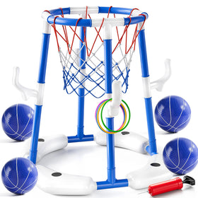 JUKUDAHU pool basketball hoop for backyard play and family competition.