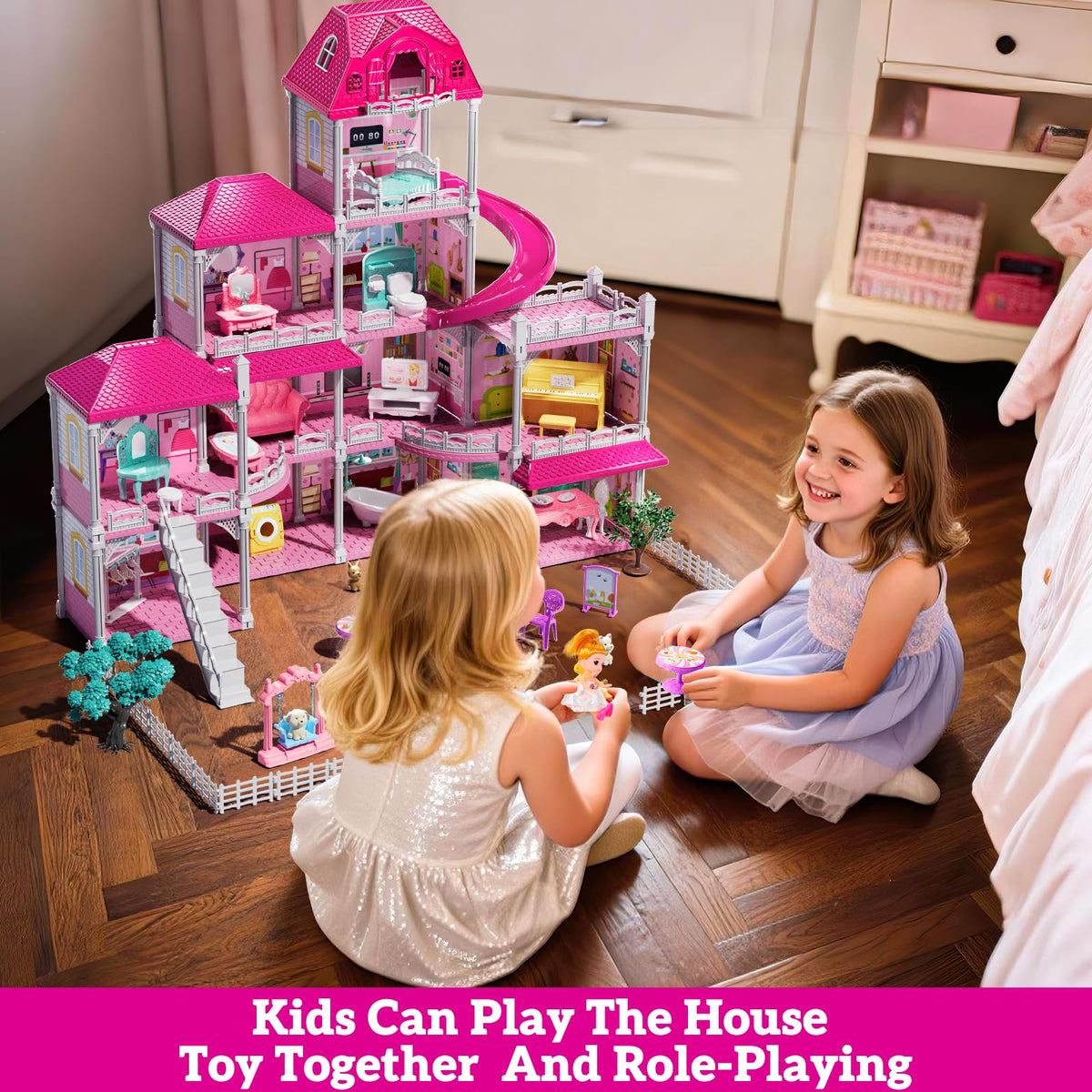 JUKUDAHU Villa Playset with two dolls and decorative furniture
