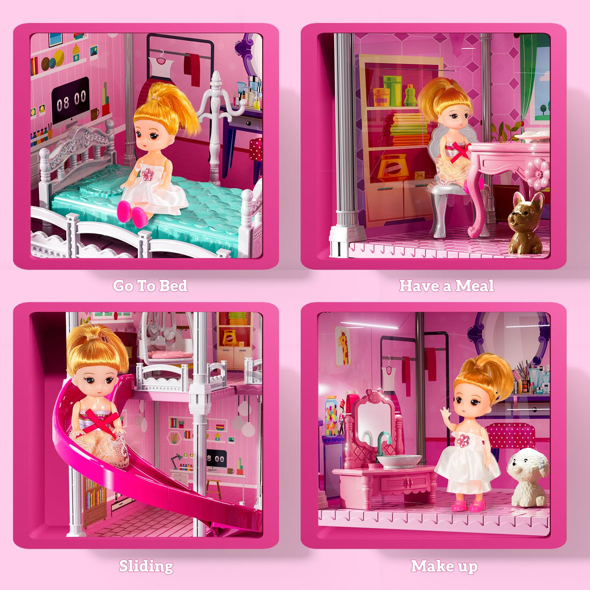 JUKUDAHU Villa Playset includes varied furniture and accessories