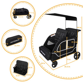 JULYSHILIU all-terrain wheels provide smooth rides on grass and pavement.
