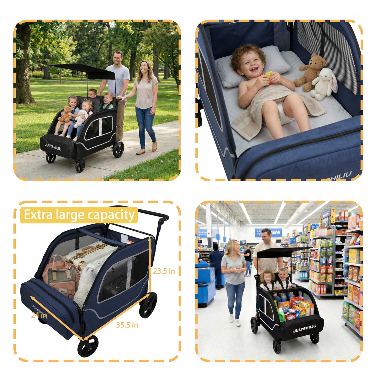 JULYSHILIU folding design enables easy storage in trunks or closets.