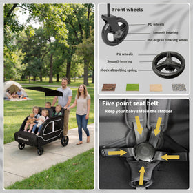 JULYSHILIU removable canopy shields kids from sun during outdoor trips.