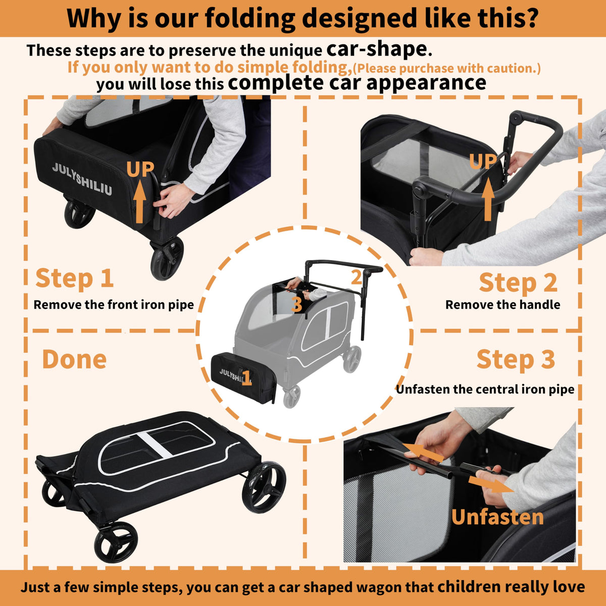 JULYSHILIU storage bag and pockets keep snacks and toys within reach.
