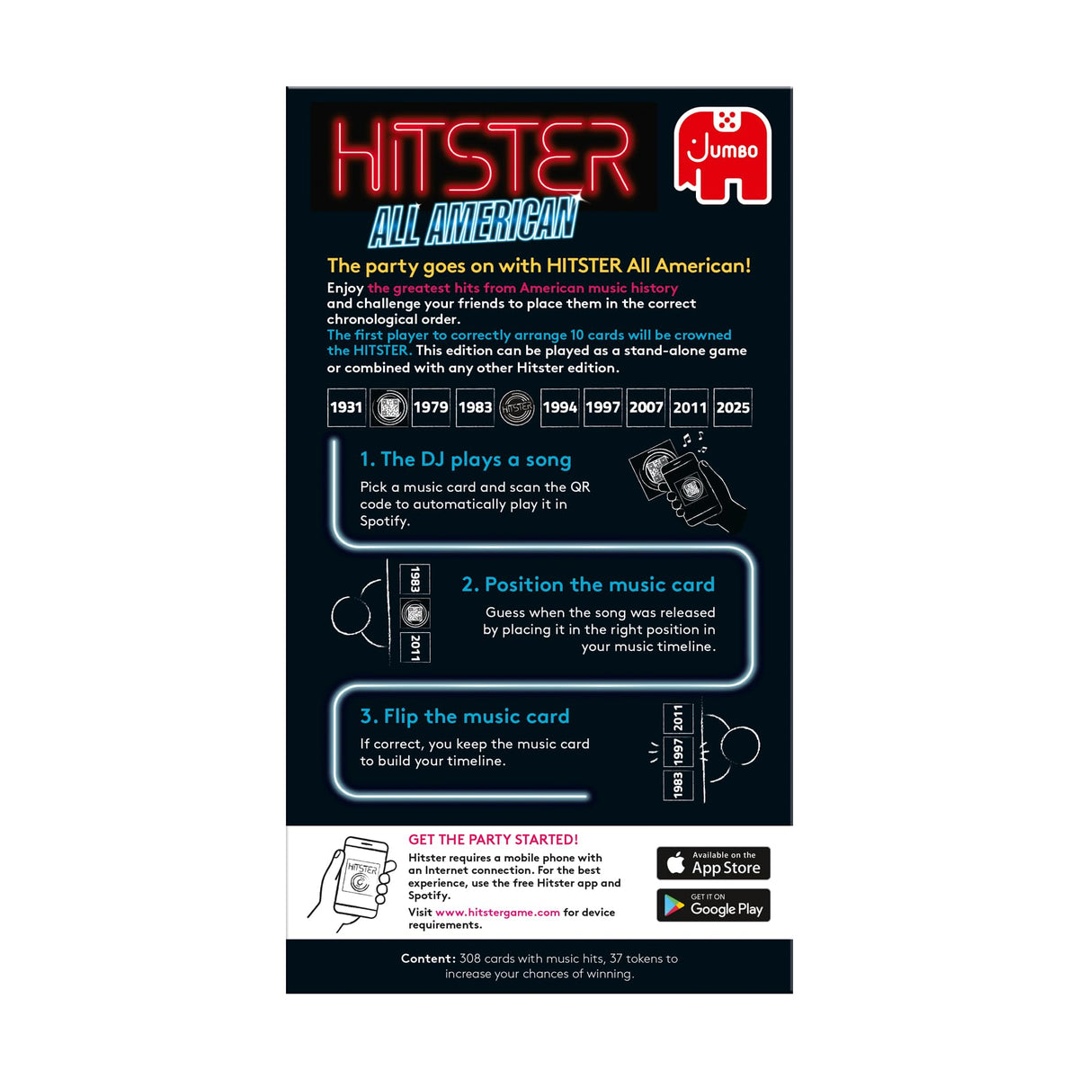 Jumbo Hitster US edition for family and friends game night