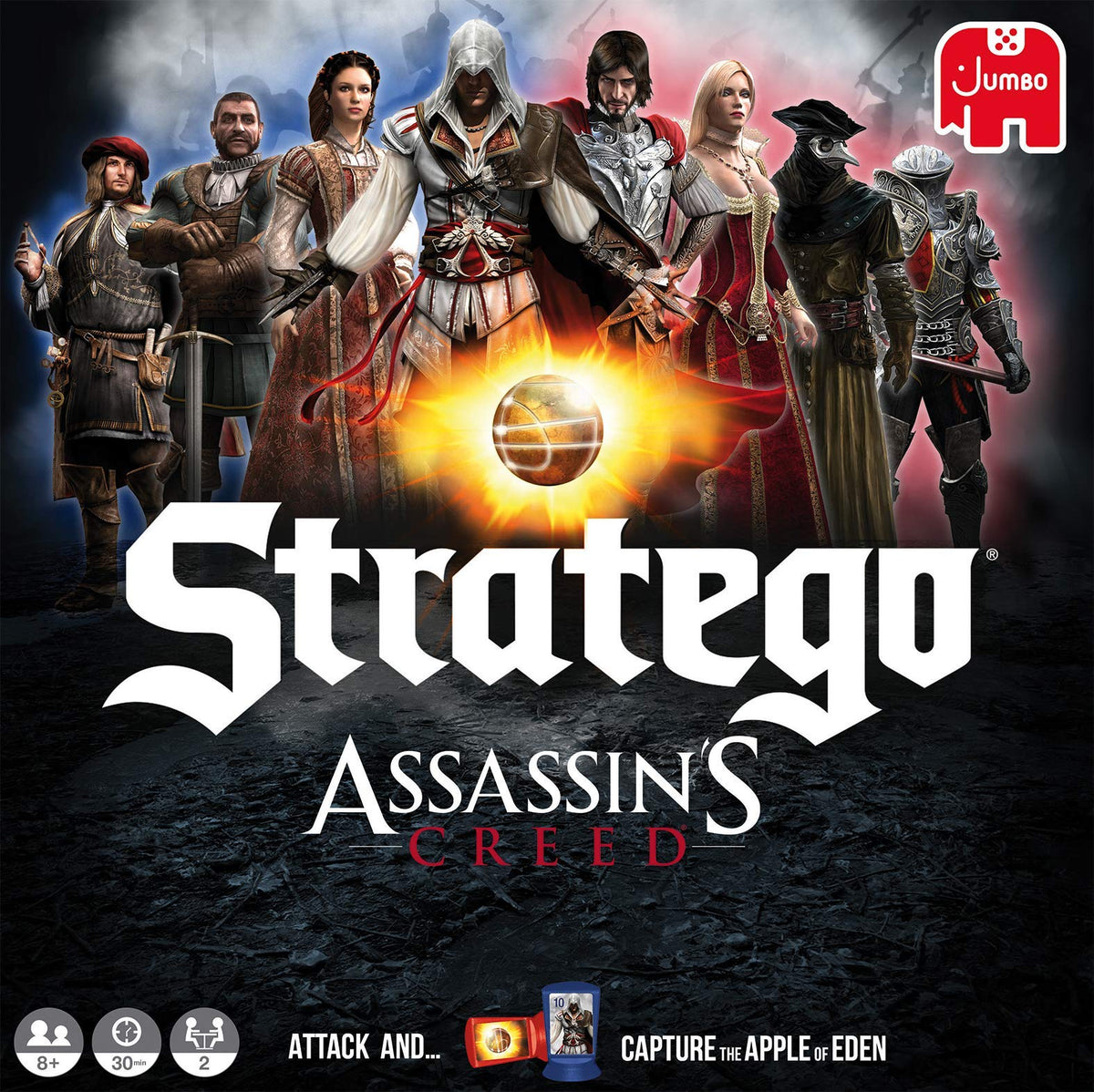 Apple of Eden element from Jumbo Stratego Assassin's Creed adds thematic objective.