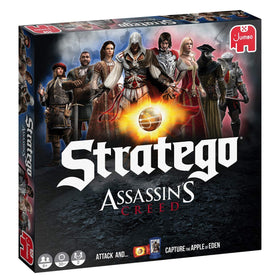 Jumbo Stratego Assassin's Creed board game with two-player setup for family night.