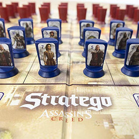 Jumbo Stratego Assassin's Creed red pieces for quick team identification during play.