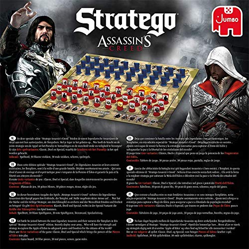 Compact storage box for Jumbo Stratego Assassin's Creed, easy to transport.
