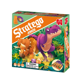 Jumbo Stratego Junior Dinos board and instructions simplify setup.