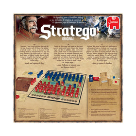 Jumbo Stratego Original game box shown with contents and setup ideas.
