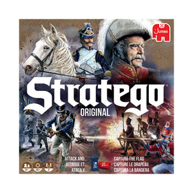 Jumbo Stratego Original sorting trays help keep pieces organized.