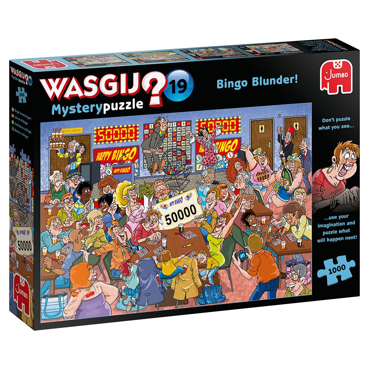Jumbo Wasgij Retro Mystery 19 box front for engaging puzzle nights