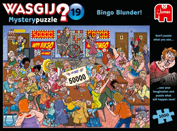 Jumbo Wasgij Retro Mystery 19 finished puzzle size 27x19 inches