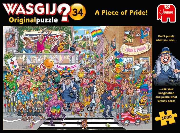 Jumbo Wasgij Retro Original 34 recycled-board construction supports eco-conscious puzzle fans