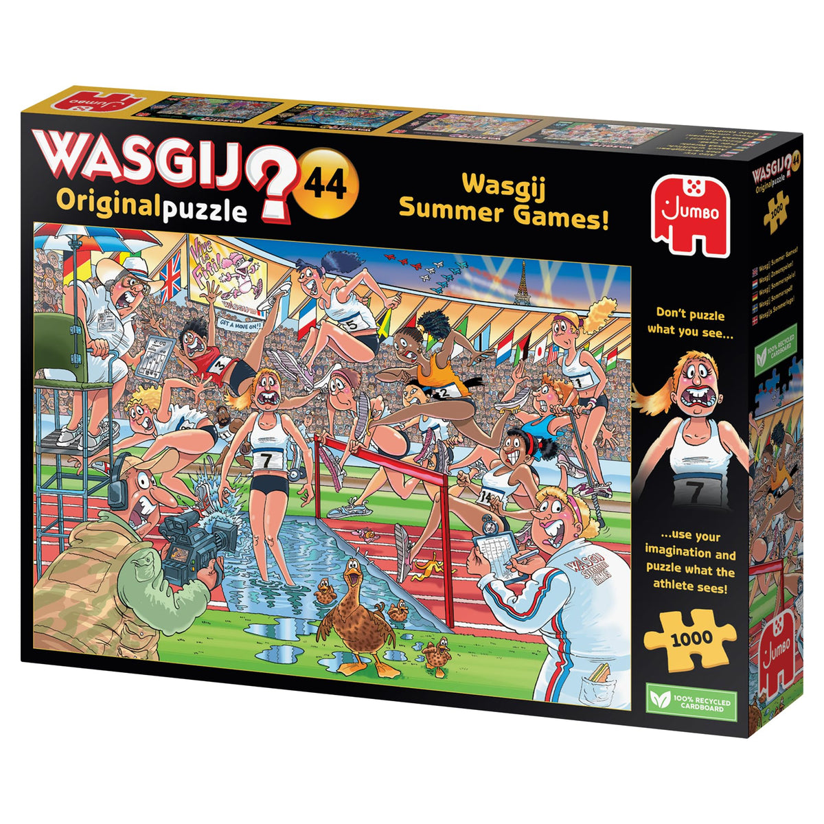 Jumbo Wasgij Summer Games finished layout ready for family puzzle night.