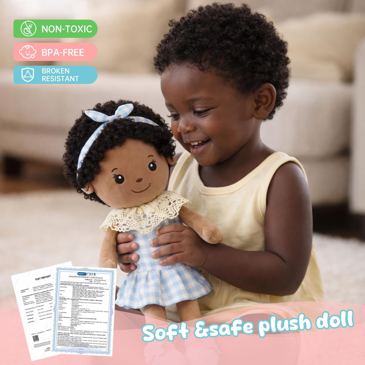 Jumbrace soft doll presented in gift box, ready for a birthday surprise.