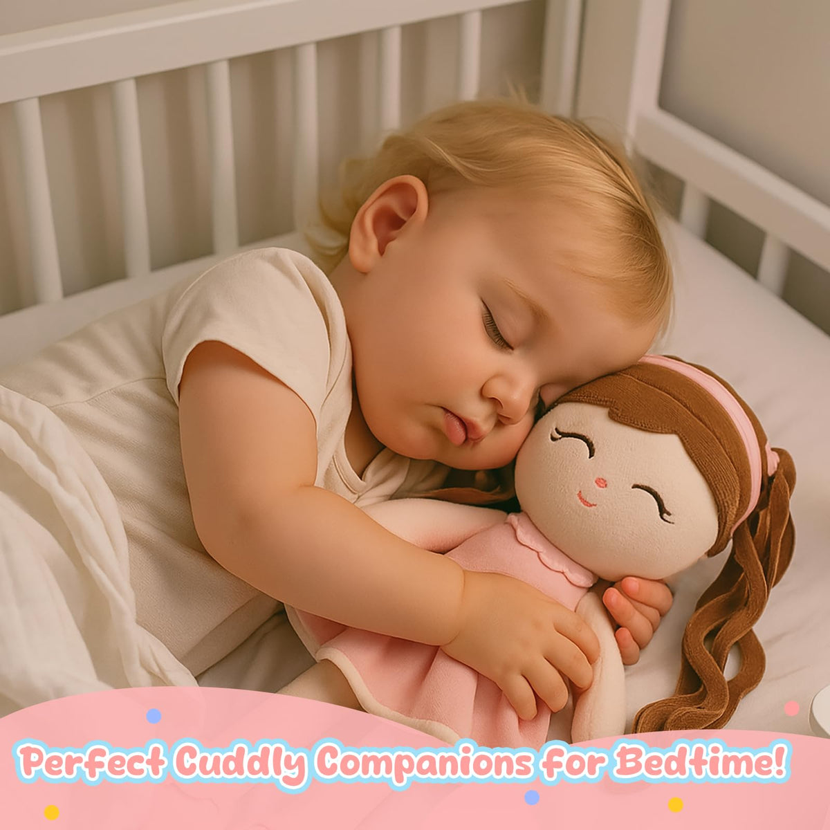 Jumbrace soft baby doll ideal for imaginative play and role‑play scenarios.