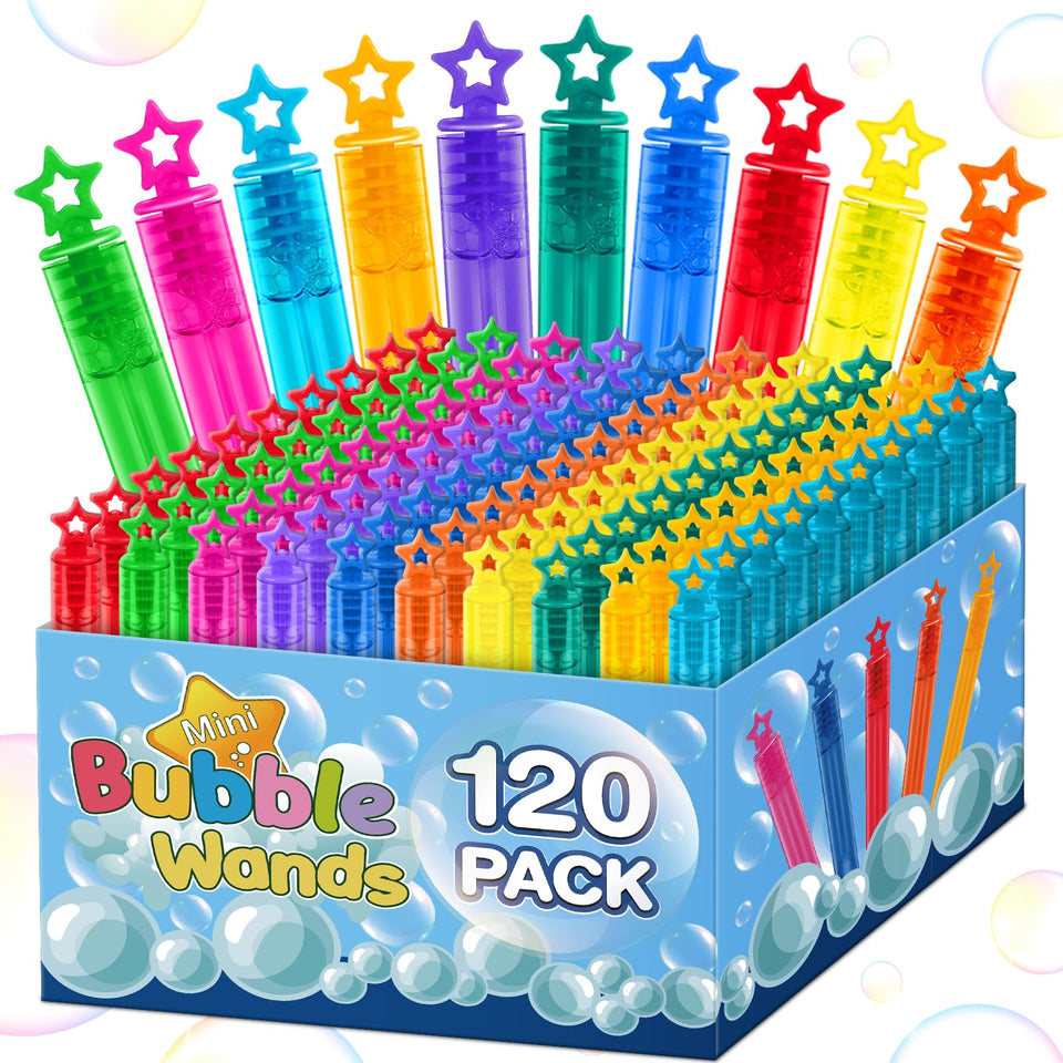 Jumlys mini bubble wands with star handles for festive party fun.