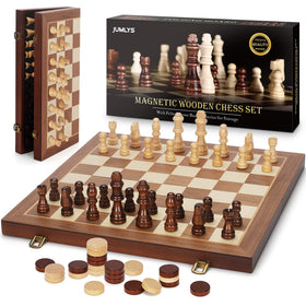 Jumlys 2-in-1 magnetic chess board for versatile play at home or on the go.