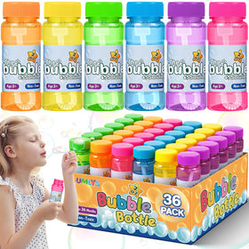Jumlys 36-pack bubble bottles blue wand for colorful party play and easy gifting