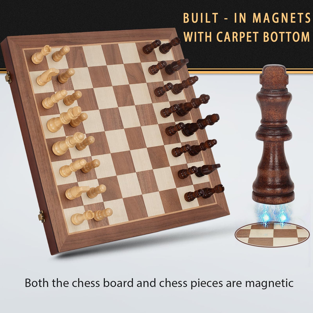 Jumlys magnetic board with bottom felt keeps pieces quiet and stable
