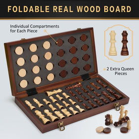 Jumlys set includes two extra queens for extended chess options.
