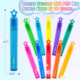 Jumlys mini bubble wand in orange with star handle for festive moments