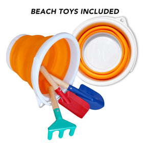 Jump Tastic Sand Digger double-operation-handles provide precise arm and bucket control.