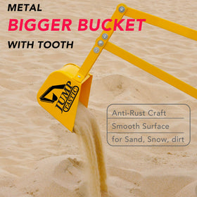 Jump Tastic Sand Digger ride-on-seat offers comfy seating for extended play.