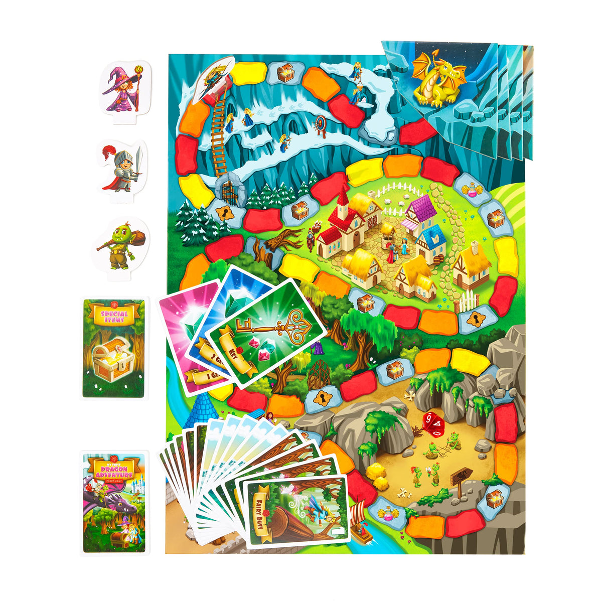 Jumping High Five colorful-board-art conveys a bright fantasy world for creative play