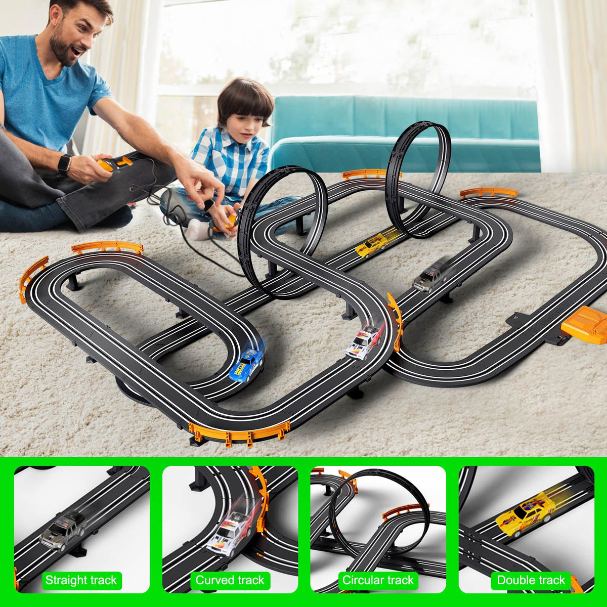 Jumplanma four-car pack ready for action delivers exciting on-track thrills.