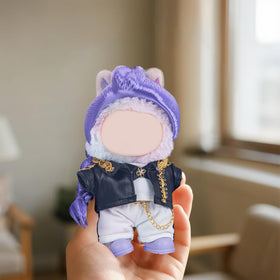 Jun-iqute soft fabrics and fine detailing shown on a Labubu doll ensemble.