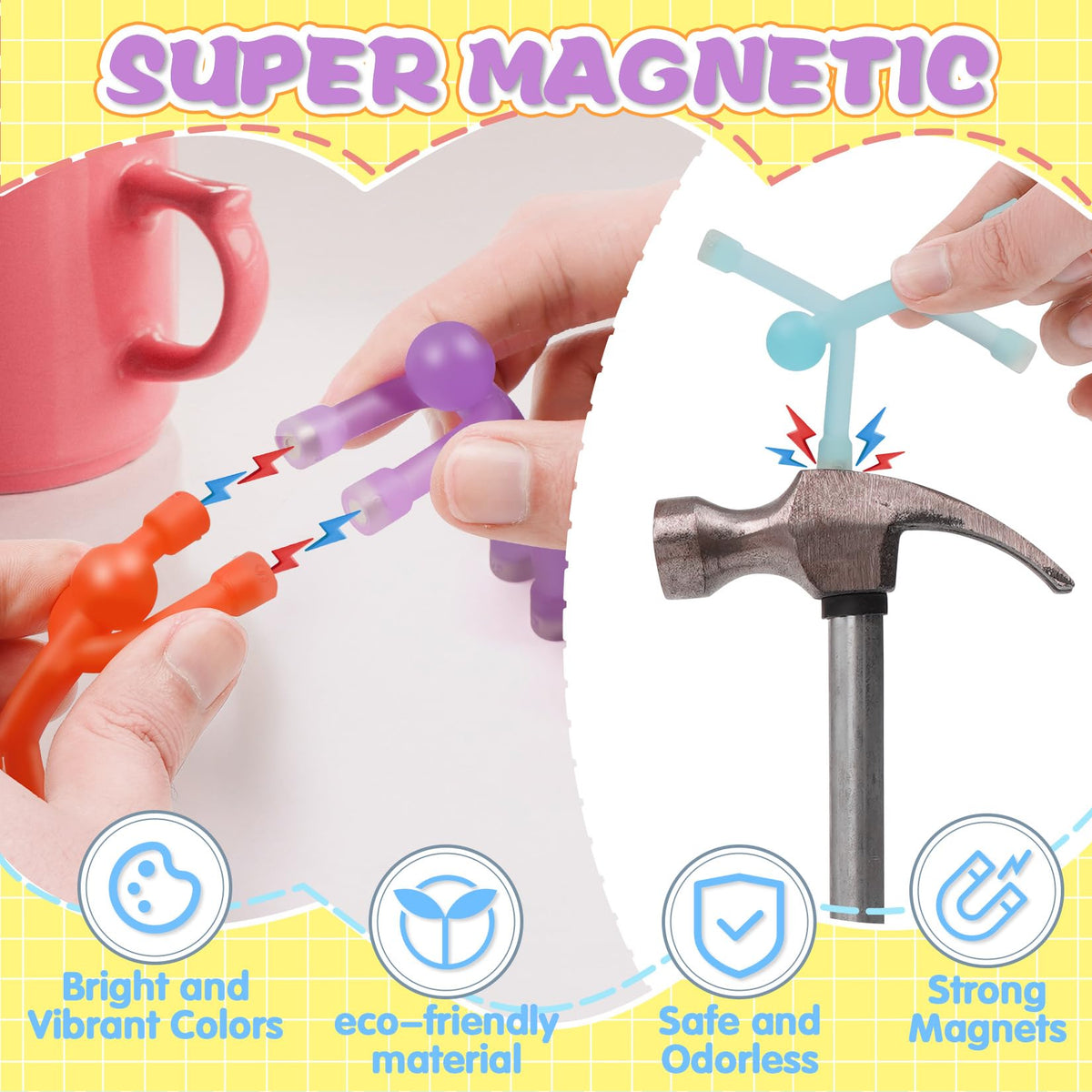 Junarter stress relief magnet figures suggesting relaxing desk companion