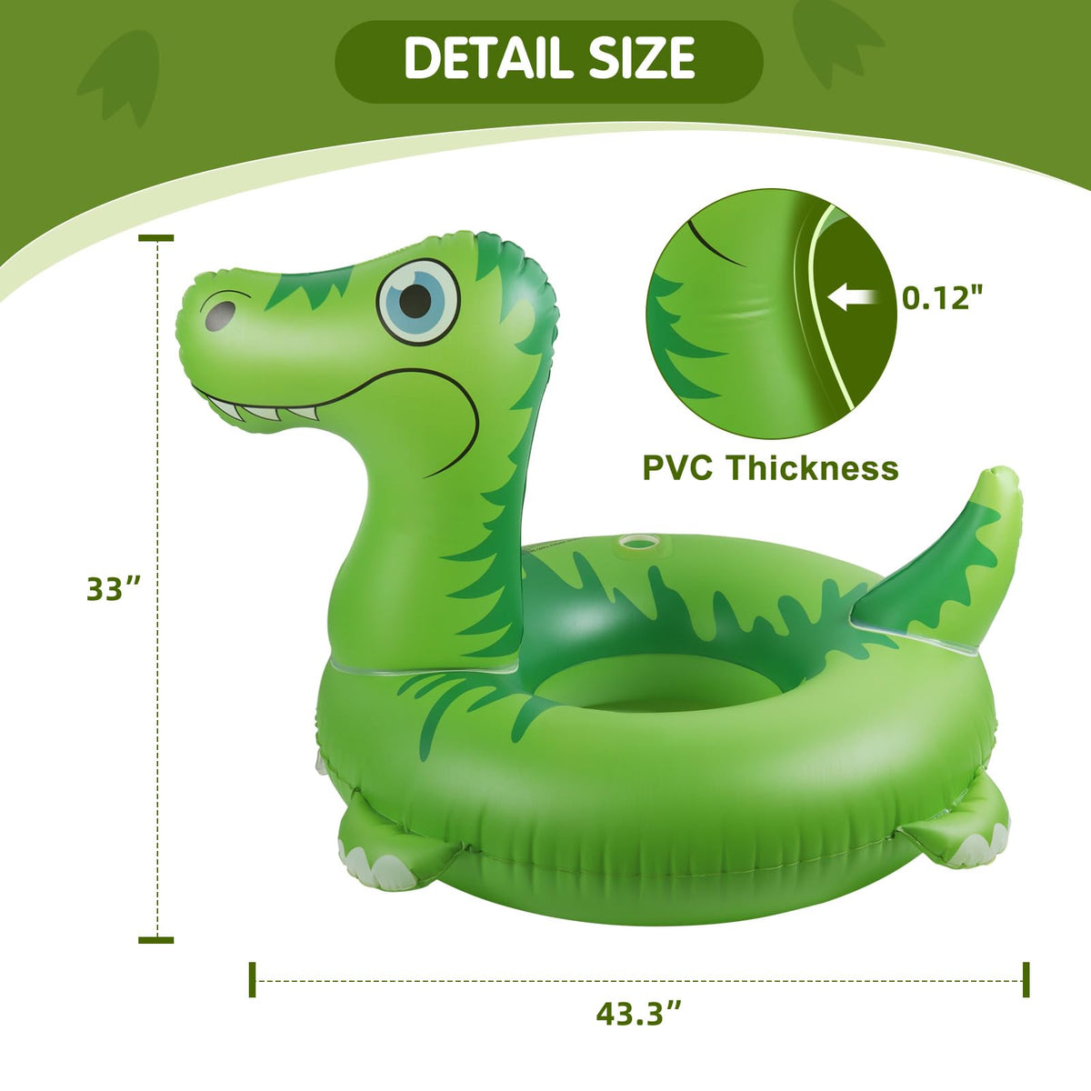 Junbig durable 0.3mm PVC dinosaur float for long-lasting use